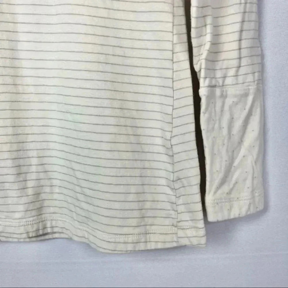 Columbia Cream Striped Mock Neck Pullover Sweatshirt S - Picture 4 of 5